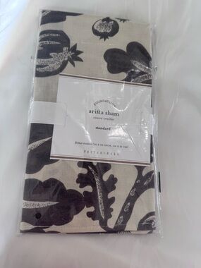 Pottery Barn Neutral Beige and Dark Brown pillow sham